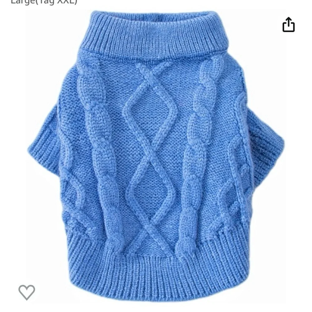 Small Dog Breed Sweater Blue size XL cable knit comfy warm